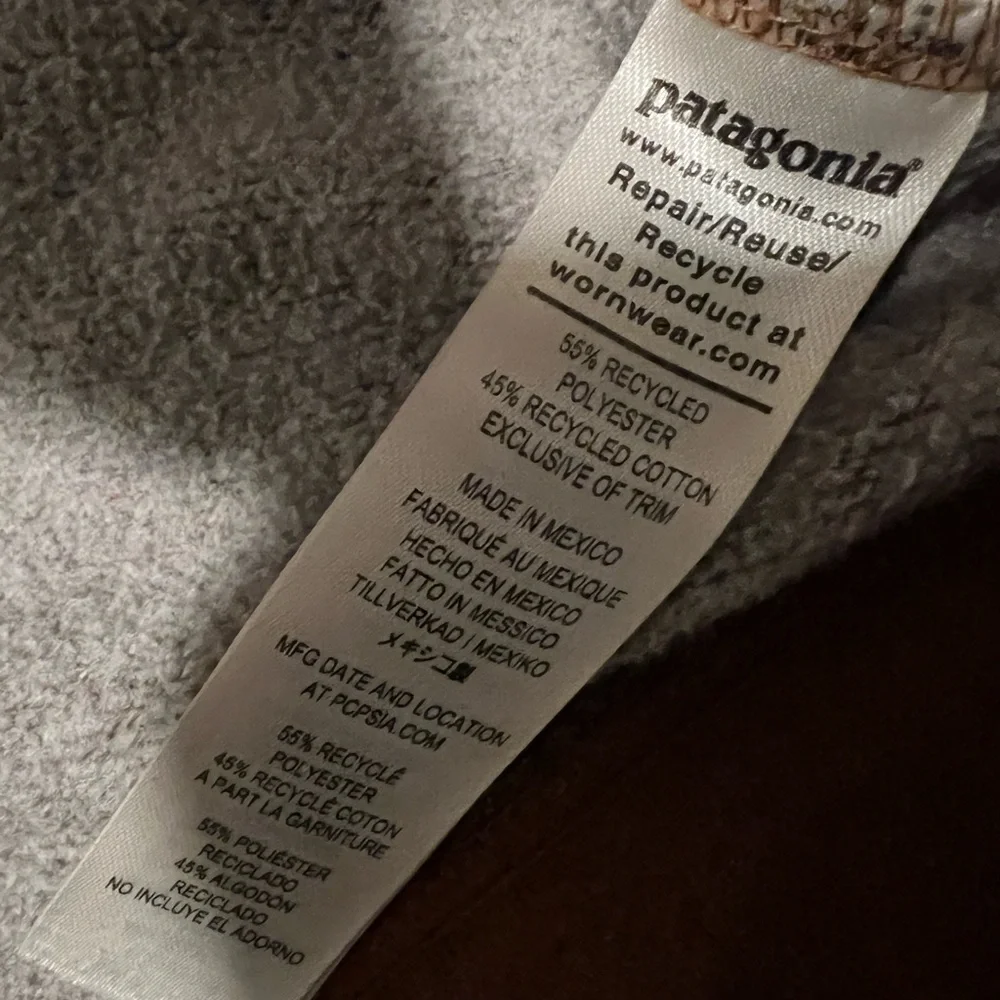 Patagonia Brown Pullover Hoodie with Printed Label